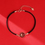 Buddha Stones 925 Sterling Silver Luck Koi Fish Color Change Wealth Handcrafted Braided Bracelet Bracelet BS Black Rope Bracelet(Wrist Circumference 14-16cm)
