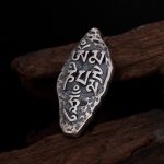 Buddha Stones Tibetan 925 Sterling Silver Om Mani Padme Hum Dorje Vajra Engraved Strength Necklace Pendant Necklaces & Pendants BS 14