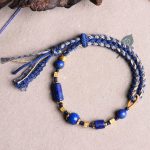 Buddha Stones Handmade Natural Lazurite Bead Positive Rope Bracelet Bracelet BS 5
