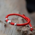 Buddha Stones 999 Sterling Silver Om Mani Padme Hum Copper Coin Luck Strength String Couple Bracelet Bracelet BS 6