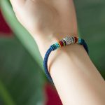 Buddha Stones Handmade 925 Sterling Silver Tibetan Om Mani Padme Hum Purity Braided Bracelet Bracelet BS 9