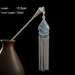 Buddha Stones Water Drop Lily of the Valley Flowers Tassels Confidence Hairpin Hairpin BS 2