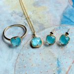 Buddha Stones 925 Sterling Silver Plated Gold Turquoise Protection Ring Earrings Necklace Pendant Set Bracelet Necklaces & Pendants BS 1