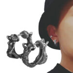 Buddha Stones 925 Sterling Silver Dragon Hoop Pattern Protection Earrings Earrings BS 2