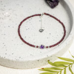 Buddhastoneshop Garnet Amethyst Purification Calm Anklet