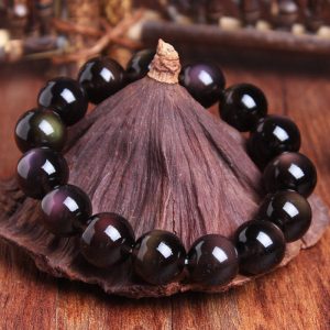 Buddha Stones Natural Rainbow Obsidian Positive Bracelet Bracelet BS Rainbow Obsidian
