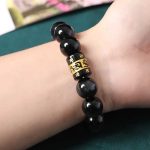 Buddha Stones Rainbow Obsidian Om Mani Padme Hum Swastika Positive Bracelet Bracelet BS 3