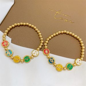 Buddha Stones Tibetan Five God Of Wealth Copper Beads Luck Bracelet Bracelet BS main