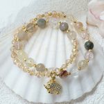 Buddha Stones Rose Quartz Elephant Healing Energy Charm Bracelet Bracelet BS Rutilated Quartz