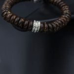 Buddha Stones Natural Tibetan Coconut Shell Om Mani Padme Hum Positive Bracelet Bracelet BS 17