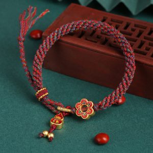 Buddha Stones Handmade Colorful Gourd Flower Protection Braided String Bracelet Bracelet BS 15-20cm