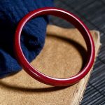 Buddha Stones Cinnabar Heart Sutra Engraving Blessing Bangle Bracelet Bracelet BS 1