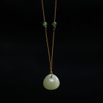 Buddha Stones Natural Hetian Jade Small Bag Pattern Prosperity String Necklace Pendant Necklaces & Pendants BS Hetian Jade 22.5*20.3*10.5mm