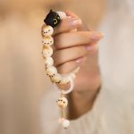 Buddha Stones Natural Bodhi Seed Red Sandalwood Lovely Paw Lucky Cat Peace Bracelet Bracelet BS Bodhi Seed&Running Ring Tassel (Wrist Circumference 14-16cm)