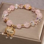 Buddha Stones Natural Pink Crystal Soothing Protection Bracelet Bracelet BS 1