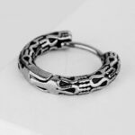 Buddha Stones Retro Pattern Titanium Steel Balance Earrings Earrings BS 6
