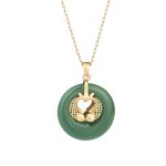 Buddha Stones Cyan Jade Koi Fish Luck Necklace Pendant Necklaces & Pendants BS 4