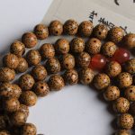 Buddha Stones 108 Mala Beads Bodhi Seed Red Agate Auspiciousness Bracelet Mala Bracelet BS 3