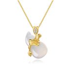 Buddha Stones Cyan Jade Gourd Lotus Leaf Abundance Pendant Necklace Necklaces & Pendants BS 7