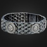 Buddha Stones 925 Sterling Silver Dragon Scales Luck Success Bracelet Bangle Bracelet Bangle BS 4