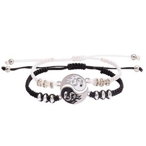 Buddha Stones 2pcs Yin Yang Dragon Couple Bracelet Bracelet BS main