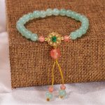 Buddha Stones Green Aventurine Luck Bead Tassel Bracelet Bracelet BS 2