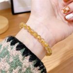 Buddha Stones Natural Gold Rutilated Quartz Sun Stone Kyanite Wealth Bracelet Bracelet BS 2