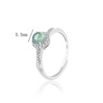 Buddha Stones 925 Sterling Silver Round Jade Luck Prosperity Adjustable Ring Ring BS 6