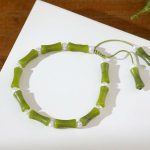 Buddha Stones Natural Peridot Bamboo Pattern Love Peace Bracelet Bracelet BS 7