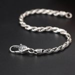 Buddha Stones 925 Sterling Silver Tibet Om Mani Padme Hum Double Dorje Vajra Twisted Design Peace Love Bracelet Bracelet BS 2