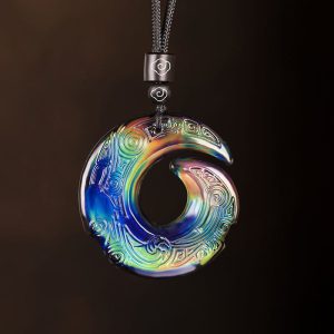 Color-Changing One's Luck Improves Design Pattern Liuli Crystal Necklace Pendant Necklaces & Pendants BS Color-Changing Pendant+Auspicious Cloud Rope