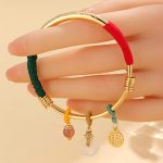 Buddha Stones Pink Crystal Peace Buckle Lucky Flower Love Bracelet Bangle Bracelet Bangle BS 1