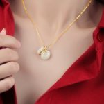 Buddha Stones Natural Hetian White Jade Luck Money Bag Necklace Pendant Necklaces & Pendants BS 5