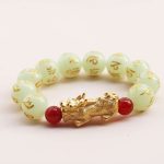 Buddha Stones FengShui Lucky Pixiu Glowstone Wealth Bracelet Bracelet BS 16mm