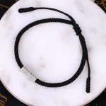 Buddha Stones Om Mani Padme Hum Luck Protection Red String Bracelet Bracelet BS Black(Bracelet Size 16-28cm)