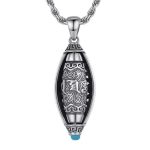 Buddha Stones Tibet Om Mani Padme Hum Protection Necklace Rotatable Pendant Necklaces & Pendants BS 7