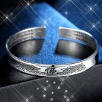 Buddha Stones Heart Sutra Mantra Lotus Peace Copper Cuff Bracelet Bangle Bracelet Bangle BS 5