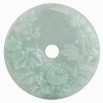 Buddha Stones Round Jade Peace Buckle Peony Flower Abundance Necklace Pendant Necklaces & Pendants BS 9
