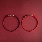 Buddha Stones Cinnabar Blessing Red String 14K Gold Infinity Symbol Bracelet Anklet Bracelet Anklet BS 11