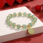 Buddha Stones Year of the Dragon White Agate Green Aventurine Peace Buckle Luck Bracelet (Extra 30% Off | USE CODE: FS30) Bracelet BS Green Aventurine(Luck♥Positivity)(Wrist Circumference 14-16cm)