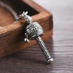 Buddha Stones Tibetan Om Mani Padme Hum Prayer Wheel Lotus Wisdom Rotatable Necklace Pendant Necklaces & Pendants BS Om Mani Padme Hum(Love♥Focus)