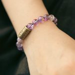 Buddha Stones White Crystal Red Hematoid Quartz Gold Rutilated Quartz Purple Phantom Protection Bracelet Bracelet BS 30