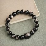 Buddha Stones Gold Sheen Obsidian Silver Sheen Obsidian Lovely Paw Lucky Cat Protection Bracelet Bracelet BS 25