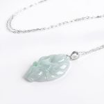 Buddha Stones 925 Sterling Silver Natural Jade Nine Tailed Fox Prosperity Necklace Pendant Necklaces & Pendants BS 7