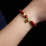 Buddha Stones Cinnabar Green Aventurine Fortune Protection Charm Bracelet Bracelet BS 3