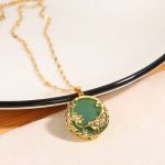 Buddha Stones Natural Jade Koi Fish Lotus Luck Necklace Pendant Necklaces & Pendants BS 1