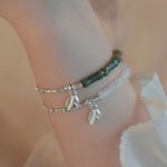Buddha Stones 925 Sterling Silver Peridot Bamboo Pattern Luck Bracelet Bracelet BS main