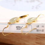 Fish Pattern Jade Luck Dangle Drop Earrings Earrings BS 6