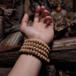 108 Mala Beads Rudraksha Bodhi Seed Luck Wealth Tassel Quadruple Wrap Bracelet Mala Bracelet BS 4