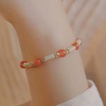 Buddha Stones Tridacna Stone Red Agate Hetian Jade Blessing Bracelet Bracelet BS 7